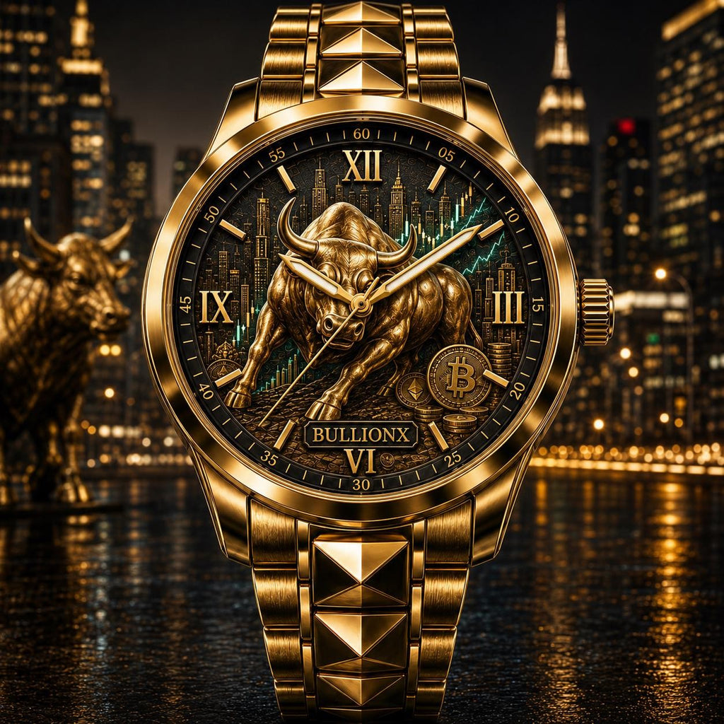 Personalized Bull Market Watch with a custom name set into the design