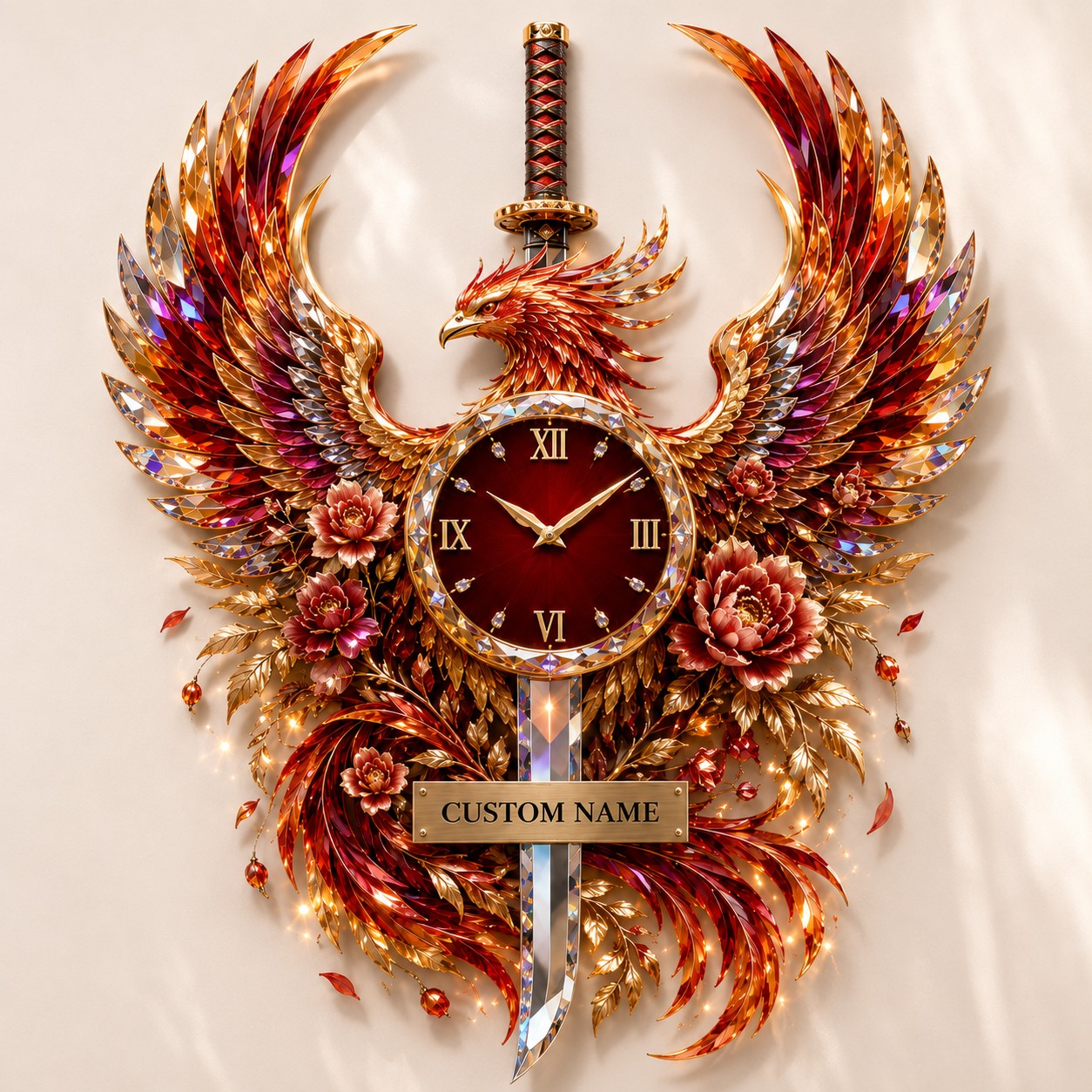 Martial Arts Enthusiasts Custom Name Wall Clock — personalized with a custom name