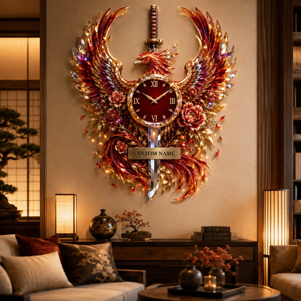 Martial Arts Enthusiasts Custom Name Wall Clock — personalized with a custom name