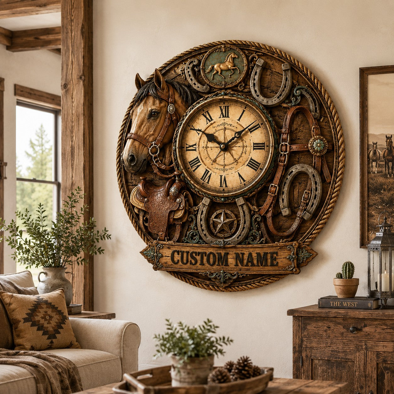 Horse wall clock — personalized with a custom name