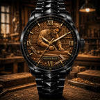Personalized Woodworker Watch with a custom name set into the design
