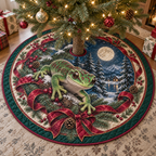 Gecko Quilted Christmas Tree Skirt — digital product visualization
