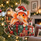 Goldfish Acrylic Christmas Ornament — digital product visualization
