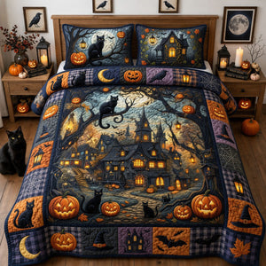 Gothic Halloween 3-Piece Quilted Bedding Set
