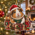 Guinea Pig Acrylic Christmas Ornament — digital product visualization