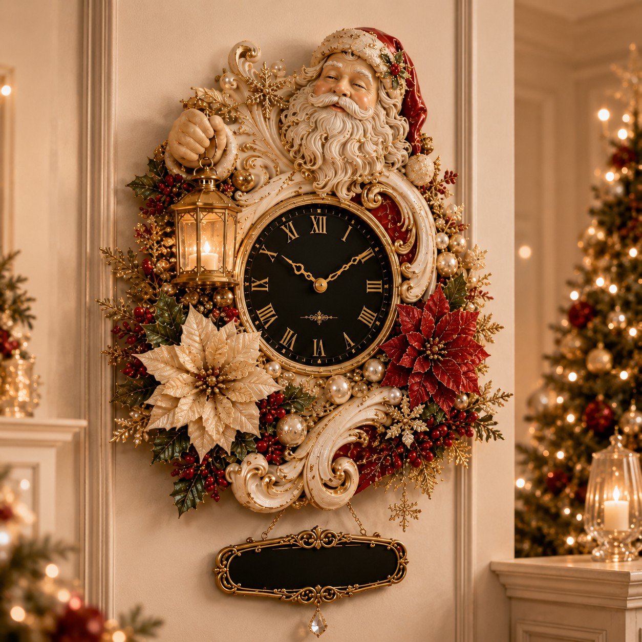 Personalized Santa wall clock — personalized with a custom name