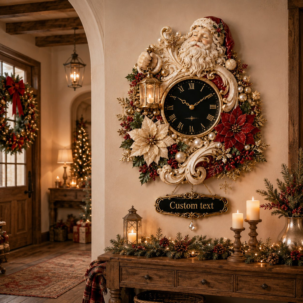 Personalized Santa wall clock — personalized with a custom name
