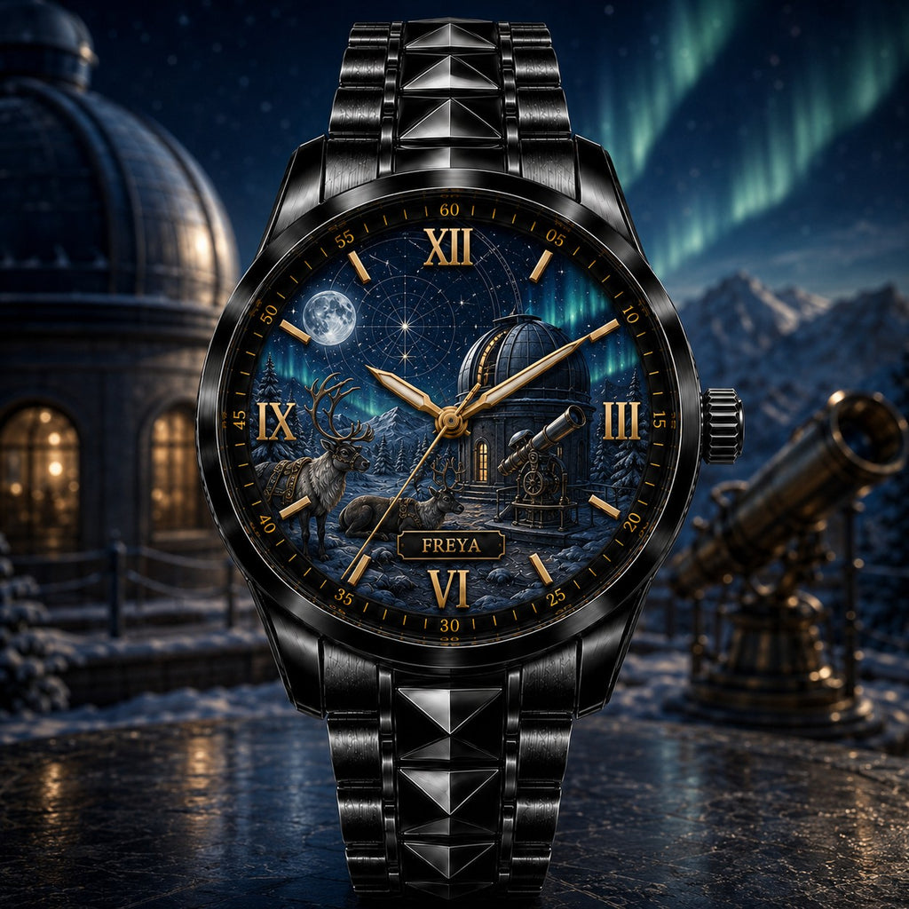 Custom Aurora Observatory Watch — personalized with a custom name