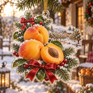 Holiday Apricot Acrylic Christmas Ornament
