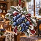 Holiday Bilberry Acrylic Christmas Ornament — digital product visualization