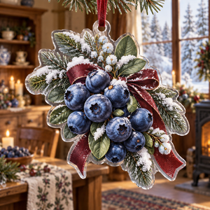 Holiday Bilberry Acrylic Christmas Ornament