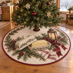 Holiday Butter Dish Quilted Christmas Tree Skirt — digital product visualization