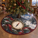 Holiday Compass Quilted Christmas Tree Skirt — digital product visualization