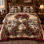 Holiday Hourglass Christmas 3-Piece Quilted Bedding Set — digital product visualization