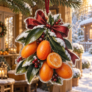 Holiday Kumquat Acrylic Christmas Ornament