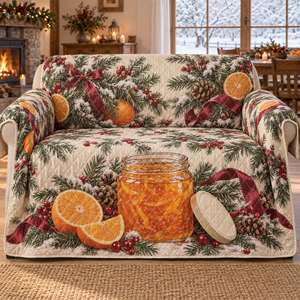 Holiday Marmalade Christmas Quilted Sofa Cover