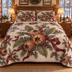 Holiday Medlar Christmas 3-Piece Quilted Bedding Set — digital product visualization
