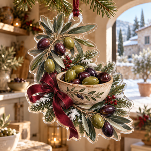 Holiday Olive Acrylic Christmas Ornament