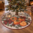 Holiday Persimmon Quilted Christmas Tree Skirt — digital product visualization