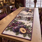 Holiday Plum Christmas Quilted Table Runner — digital product visualization