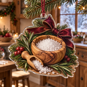 Holiday Salt Cellar Acrylic Christmas Ornament