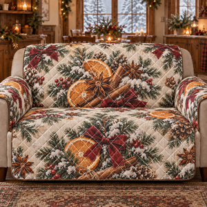 Holiday Star Anise Christmas Quilted Sofa Cover