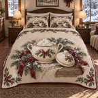 Holiday Sugar Bowl Christmas 3-Piece Quilted Bedding Set — digital product visualization