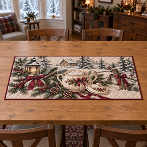 Holiday Sugar Bowl Christmas Quilted Table Runner