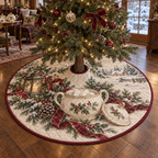 Holiday Sugar Bowl Quilted Christmas Tree Skirt — digital product visualization