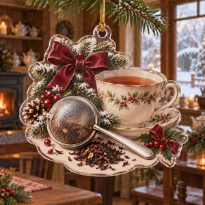 Holiday Tea Strainer Acrylic Christmas Ornament