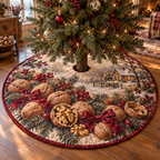 Holiday Walnut Quilted Christmas Tree Skirt — digital product visualization