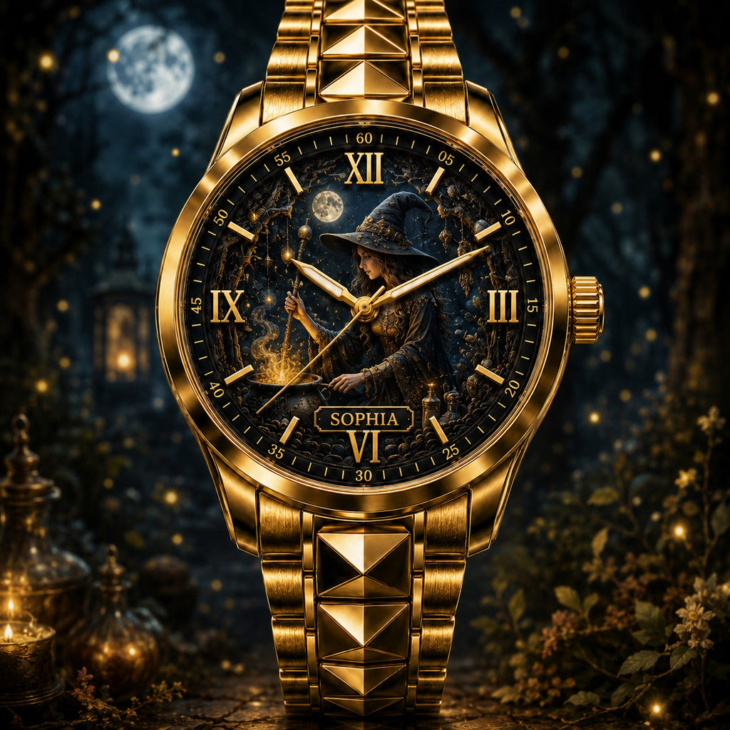 Custom Moonlit Witch Watch — personalized with a custom name