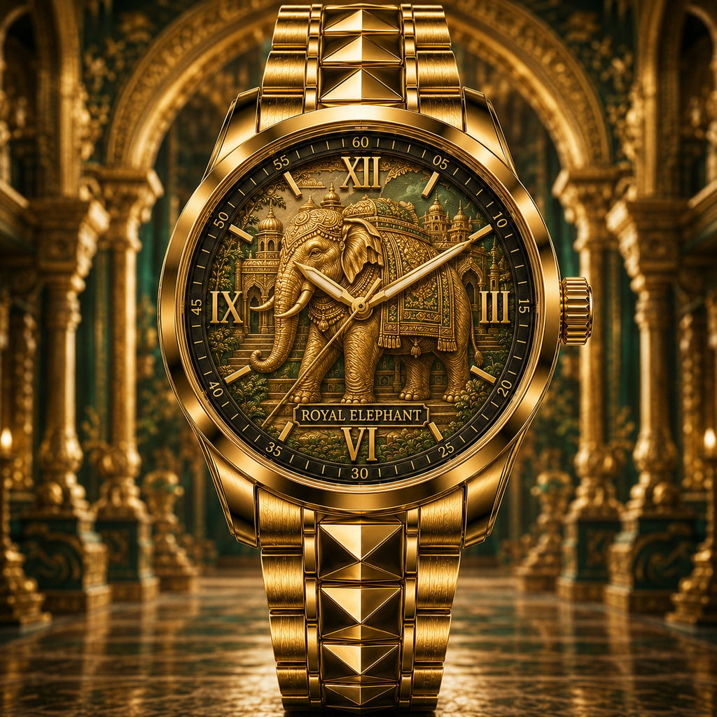 Personalized Royal Elephant Watch with a custom name set into the design