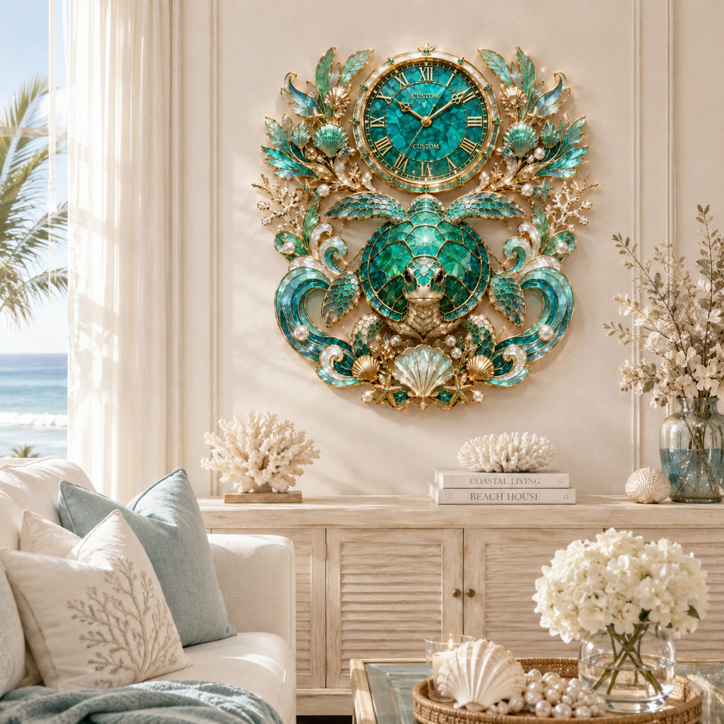Sea turtle clock — personalized with a custom name