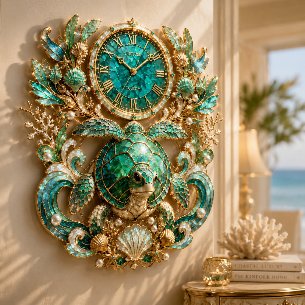 Sea turtle clock — personalized with a custom name