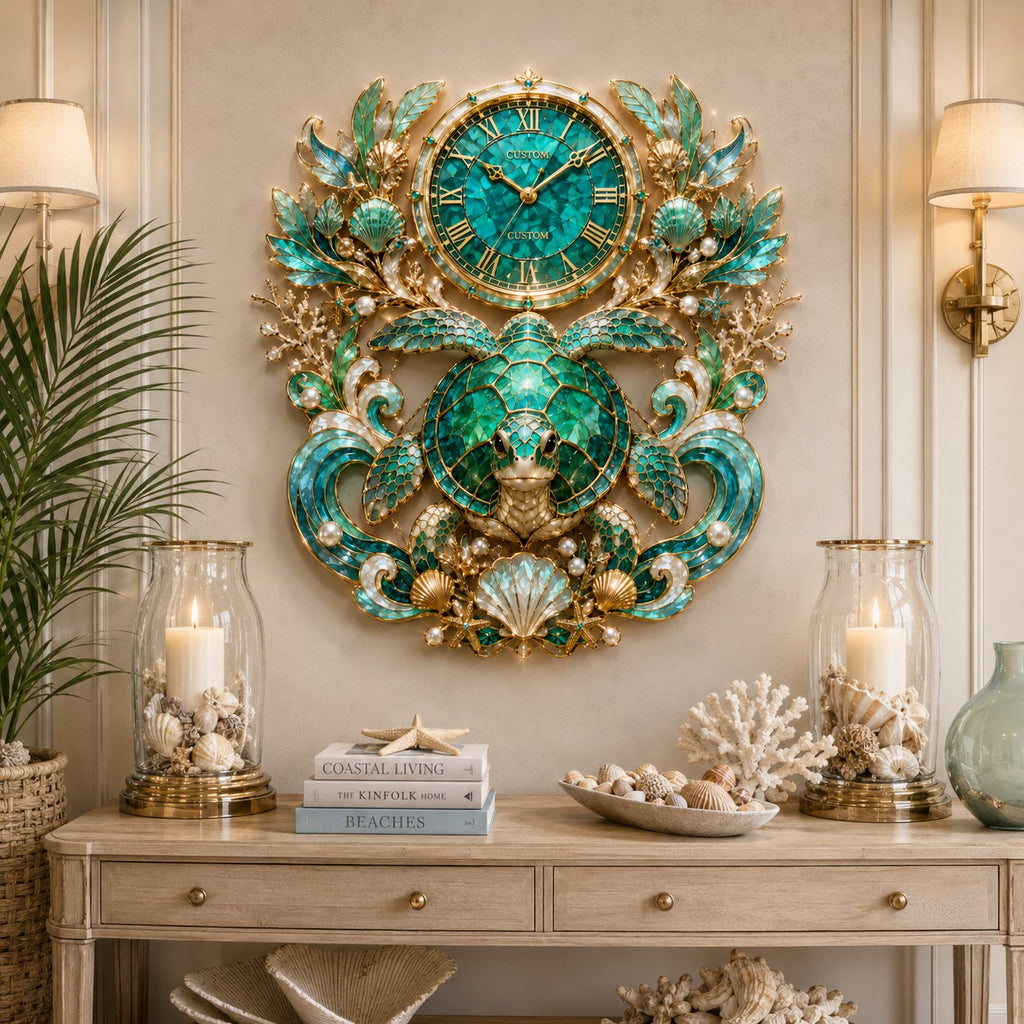 Sea turtle clock — personalized with a custom name