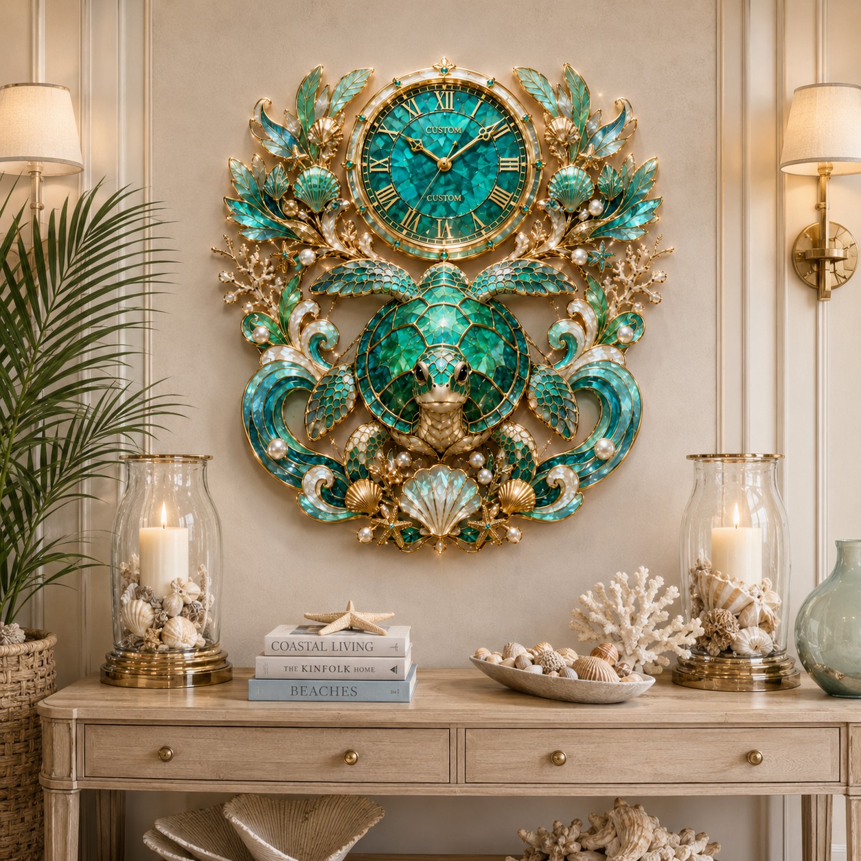 Sea turtle clock — personalized with a custom name