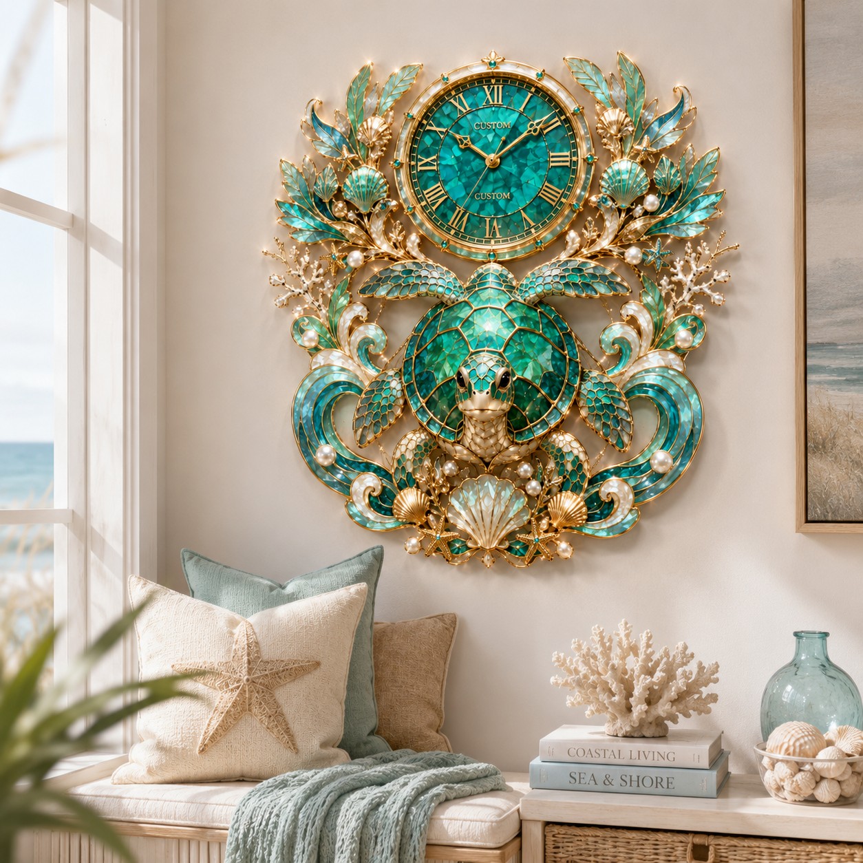 Sea turtle clock — personalized with a custom name