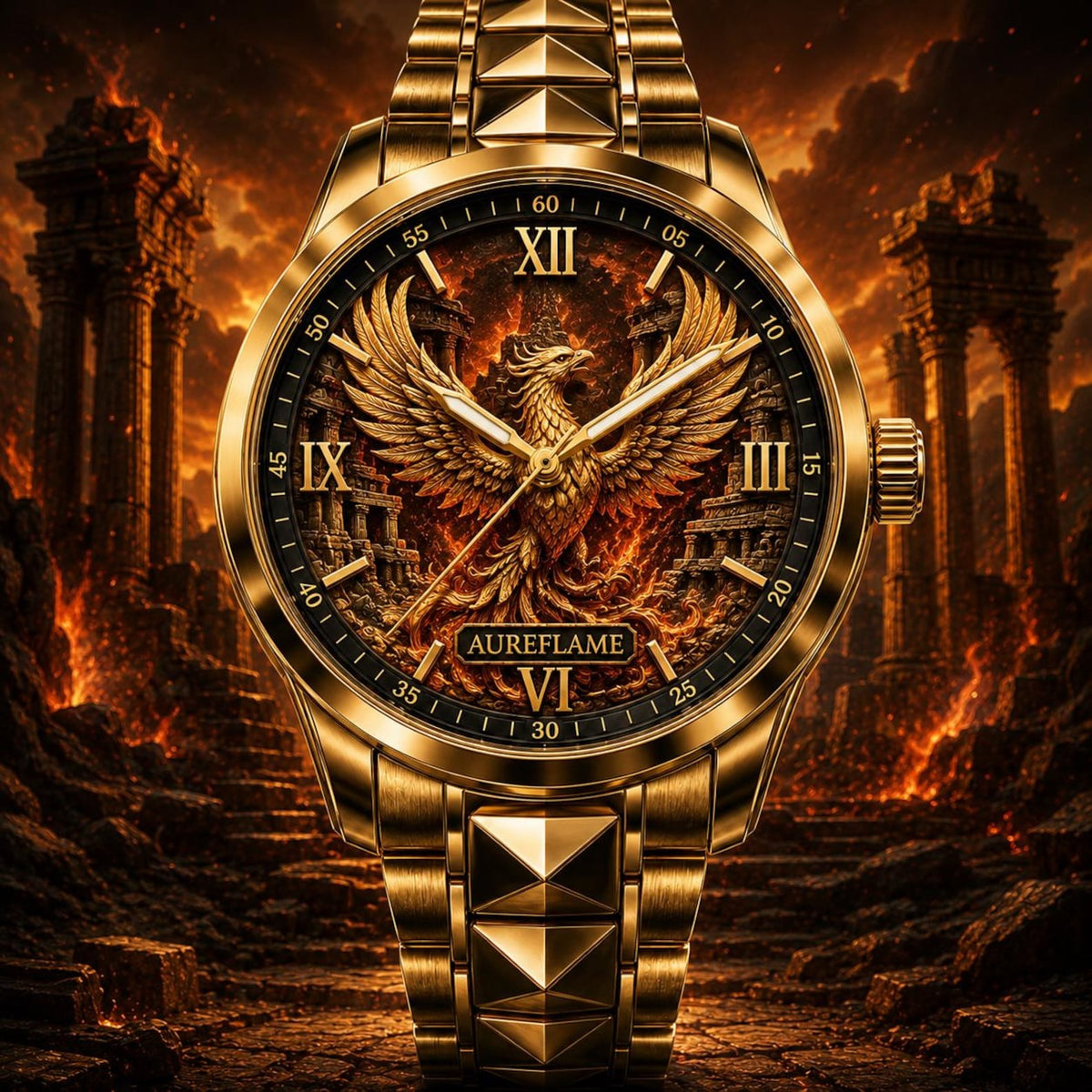 Personalized Phoenix Watch with a custom name set into the design