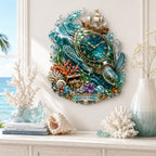 Personalized crystal sea turtle wall clock — personalized with a custom name