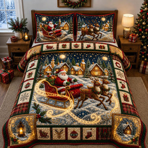 Illuminated Christmas 3-Piece Quilted Bedding Set