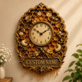 Honey Bee Lover Custom Name Wall Clock — personalized with a custom name