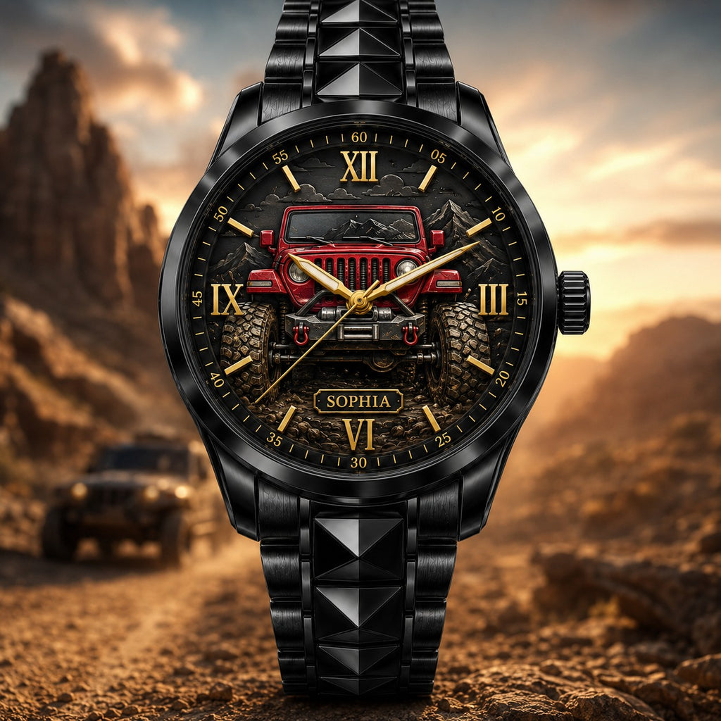 Custom Off-Road Jeep Adventure Watch — personalized with a custom name