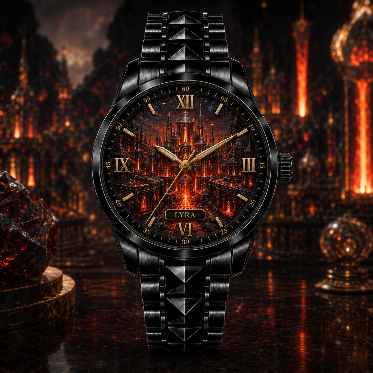 Custom Personalized Ruby Flame Citadel Watch — personalized with a custom name