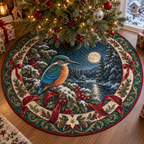 Kingfisher Quilted Christmas Tree Skirt — digital product visualization