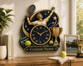 Tennis victory Custom Name Wall Clock — personalized with a custom name