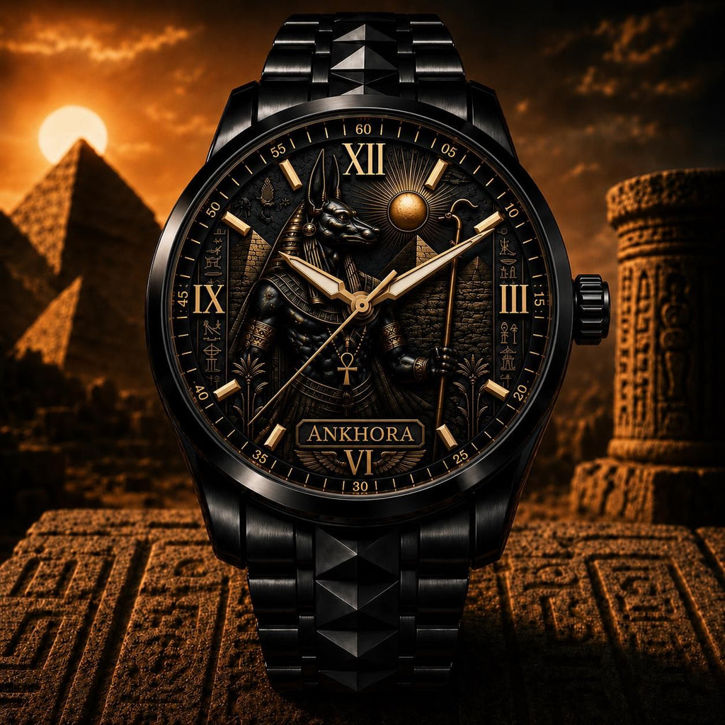 Personalized Anubis Watch with a custom name set into the design