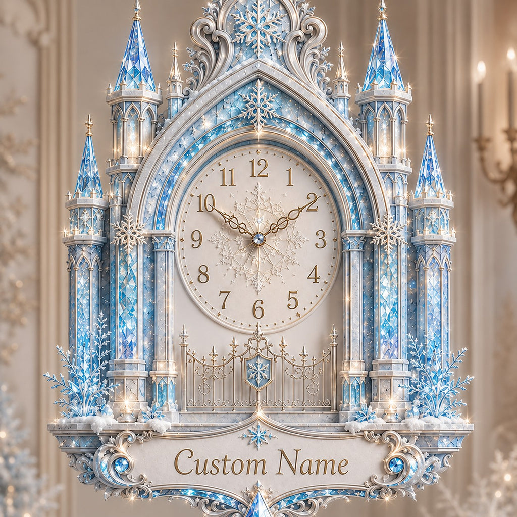 Princess Nursery Custom Name Wall Clock — personalized with a custom name