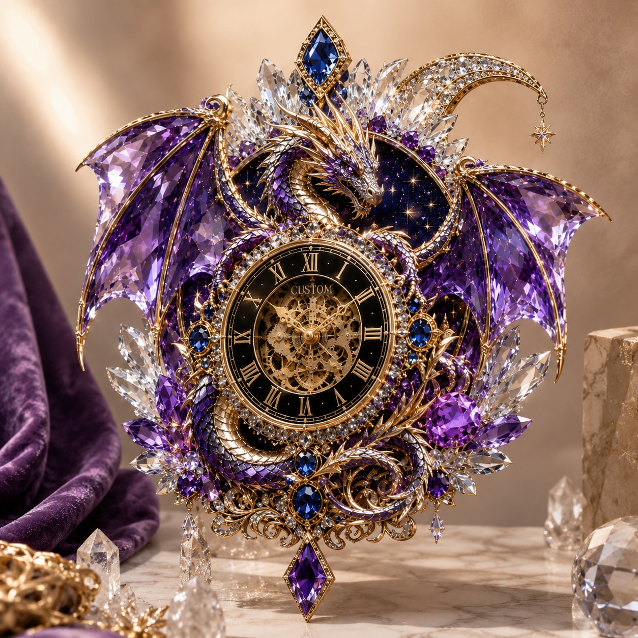 Dragon lover gift Custom Name Wall Clock — personalized with a custom name