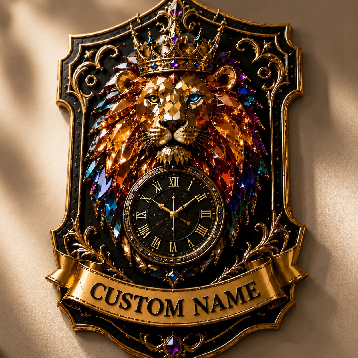 Regal Custom Name Wall Clock — personalized with a custom name